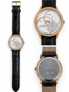 GUESS Women’s Gold-Tone Crystal Accent Watch